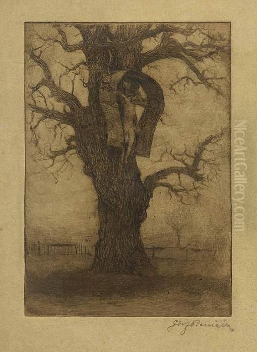 Kapliczka Oil Painting by Jozef Pieniazek