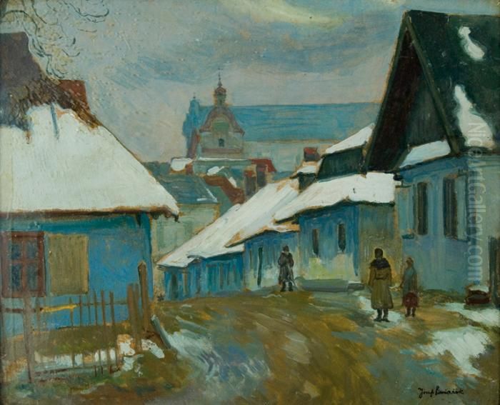 Pejzaz Miejski Oil Painting by Jozef Pieniazek