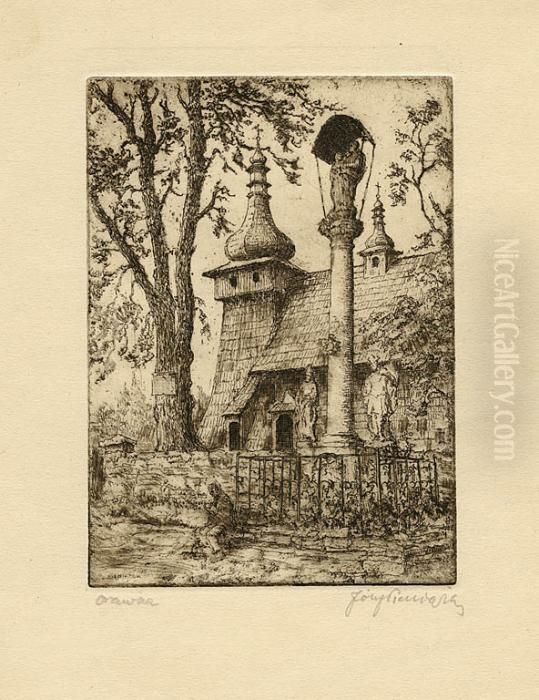 Orawka, Ok. 1927 Oil Painting by Jozef Pieniazek