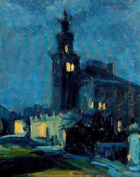 Sambor Noca Oil Painting by Jozef Pieniazek