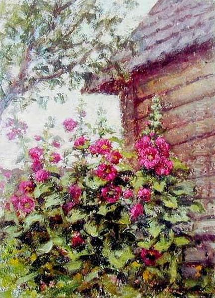 Malwy Przed Domem Oil Painting by Jozef Pieniazek