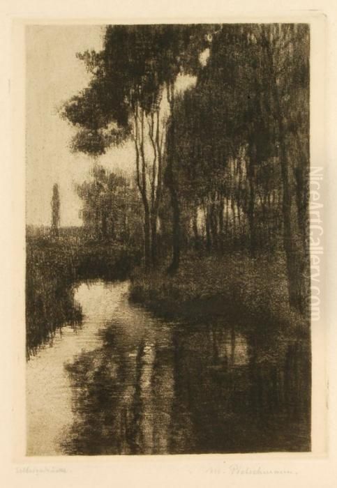 Weiblicher Ruckenakt Mit Handtuch Oil Painting by Max Pietschmann