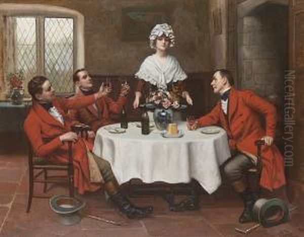 The Huntsmen's Toast Oil Painting by Harold Piffard