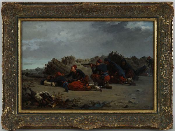 Scene De
Combat Oil Painting by Isidore Alexandre Augustin Pils