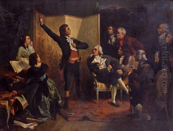 Rouget De L'isle Chantant Pour 
La Premiere Fois La Marseillaise Chez Dietrich Maire De Strasbourg Oil Painting by Isidore Alexandre Augustin Pils