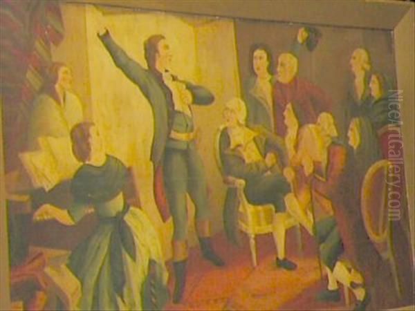 Rougetde Lisle Chantant La 
Marseillaise Pour Le Premiere Fois Chezdietrich - Maire De Strasbourg Oil Painting by Isidore Alexandre Augustin Pils