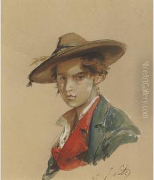 Head Of A Young Boy Oil Painting by Isidore Alexandre Augustin Pils