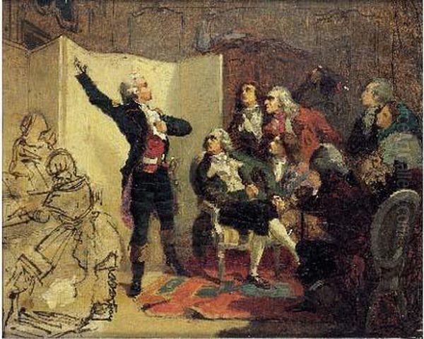 Rouget De L'isle Chantant Pour 
La Premiere Fois La Marseillaise Chez Dietrich, Maire De Strasbourg Oil Painting by Isidore Alexandre Augustin Pils