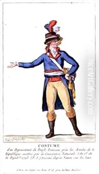 Costume of a Representative of The French People in the Army Oil Painting by Pierre Duflos