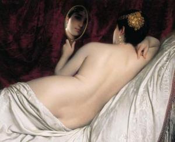 Le Miroir
Oil On Canvas Oil Painting by Louis-Emile Pinel De Grandchamp