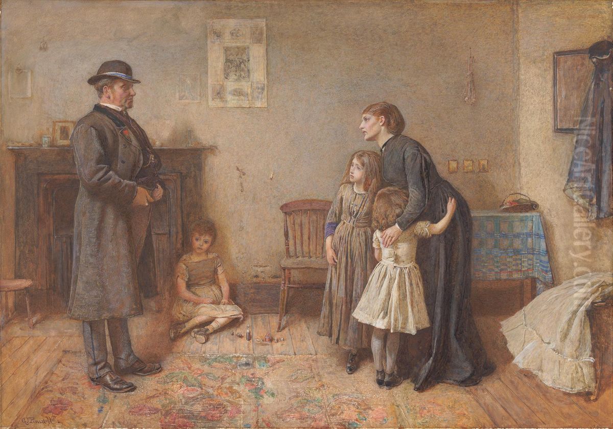 Landlord And Tenant Oil Painting by George John Pinwell