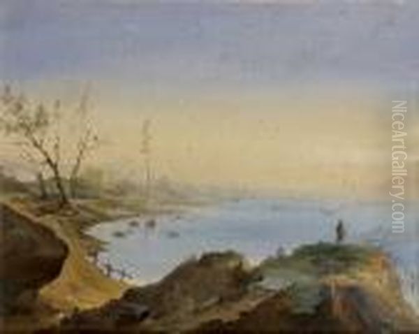 Vue De La Cote Amalfitaine Oil Painting by Anthonie Sminck Pitloo