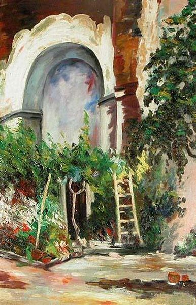 Jardin. Oil Painting by Francisco Planas Doria