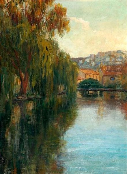 Vista Fluvial Oil Painting by Francisco Planas Doria