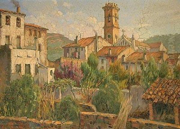 Patios Matadepera
 . Oil Painting by Francisco Planas Doria