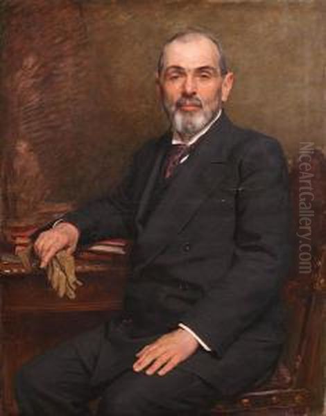 Portret Mezczyzny, 1914 R. Oil Painting by Kazimierz Pochwalski