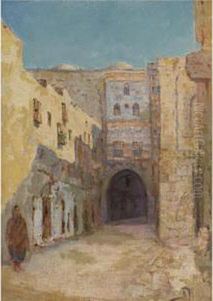 A Street In Cairo Oil Painting by Vasily Polenov