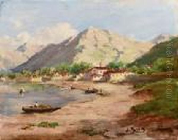 Paesaggio Lacustre Oil Painting by Silvio Poma