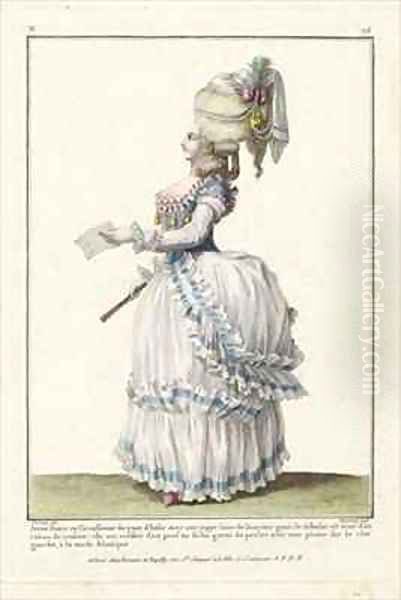 Young Lady in a Circassienne dress of Italian gauze Oil Painting by Claude Louis Desrais