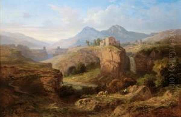 Schuler Der Ecole Des Beaux 
Arts. Lies Sich Nach Reisen Durch Italien In Lyon Nieder. Debutierte 
Hier Im Salon 1837 Mit Drei Landschaften Im Pariser Salon 1841 Mit Einer
 Ansicht Aus Den Monts Du-forez. In Der Folge Stellte Er In Denselben 
Salons L Oil Painting by Antoine Ponthus-Cinier