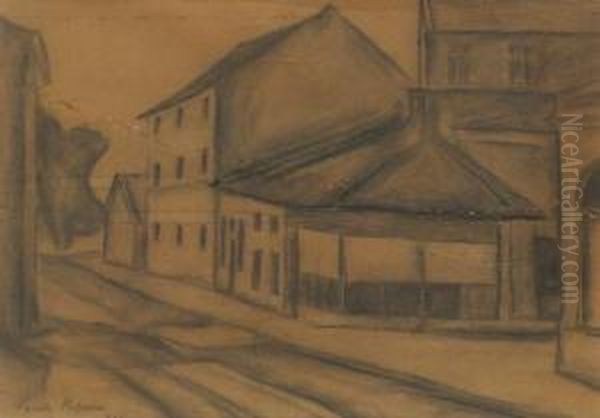 Urban Landscape Oil Painting by Vasile Popescu