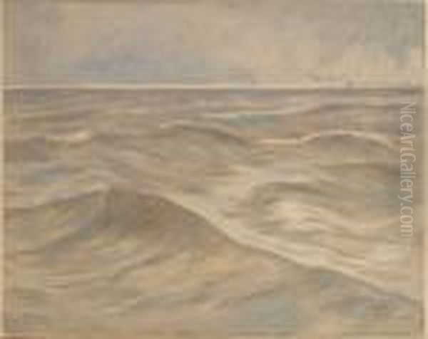 Gros Temps Sur L'escaut Oil Painting by Oswald Poreau