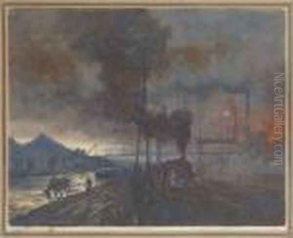 Au Pays Noir Oil Painting by Oswald Poreau