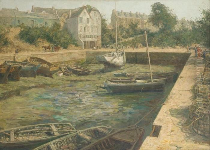Le Port De Bono (morbihan) Oil Painting by Oswald Poreau