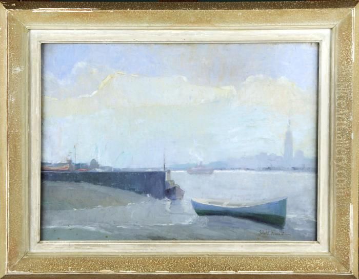 La Rade D'anvers Oil Painting by Oswald Poreau