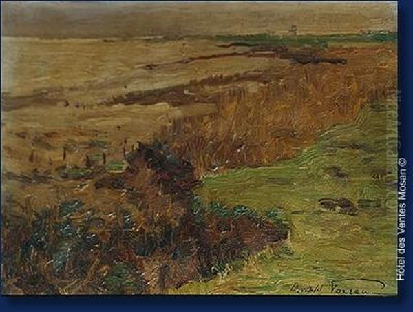 Paysage A Doel Oil Painting by Oswald Poreau
