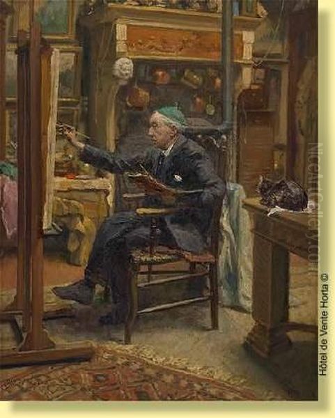 Coin D'atelier Oil Painting by Oswald Poreau