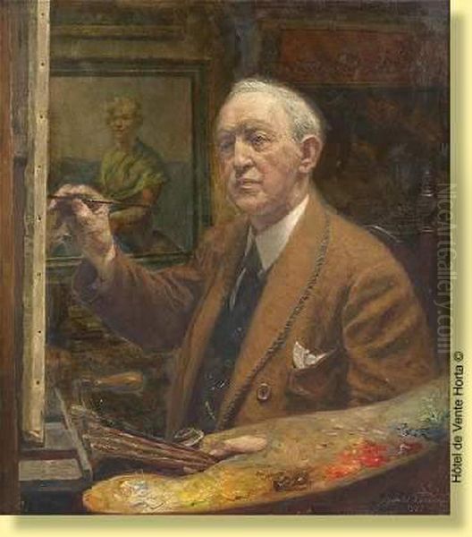 Autoportrait Oil Painting by Oswald Poreau