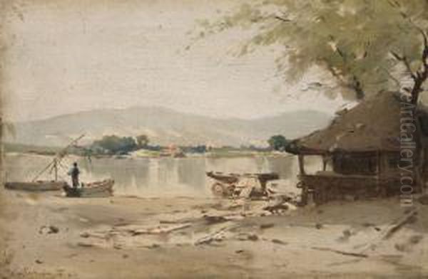 Dunaparti Halaszkunyho Oil Painting by Gergely Porge