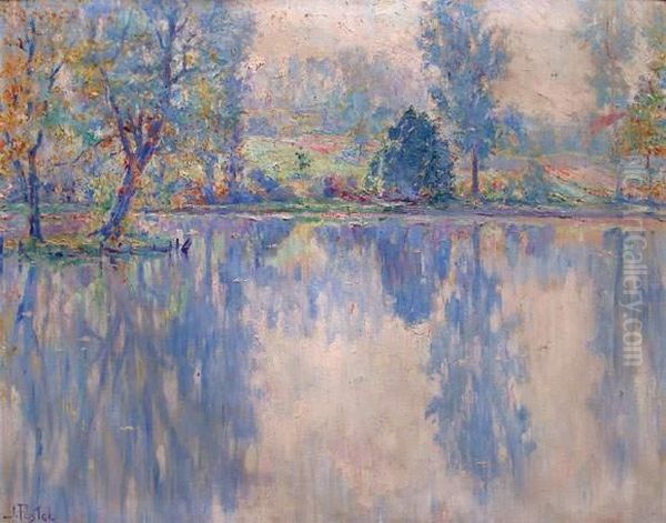 Paysage. Oil Painting by Jules Postel