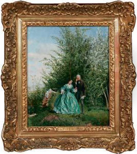 Au Jardin Oil Painting by Adolphe Martial Potemont
