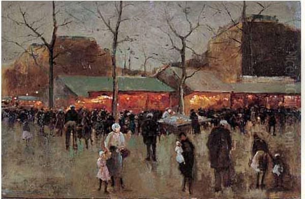 Marche Au Petit Matin Oil Painting by Adolphe Martial Potemont