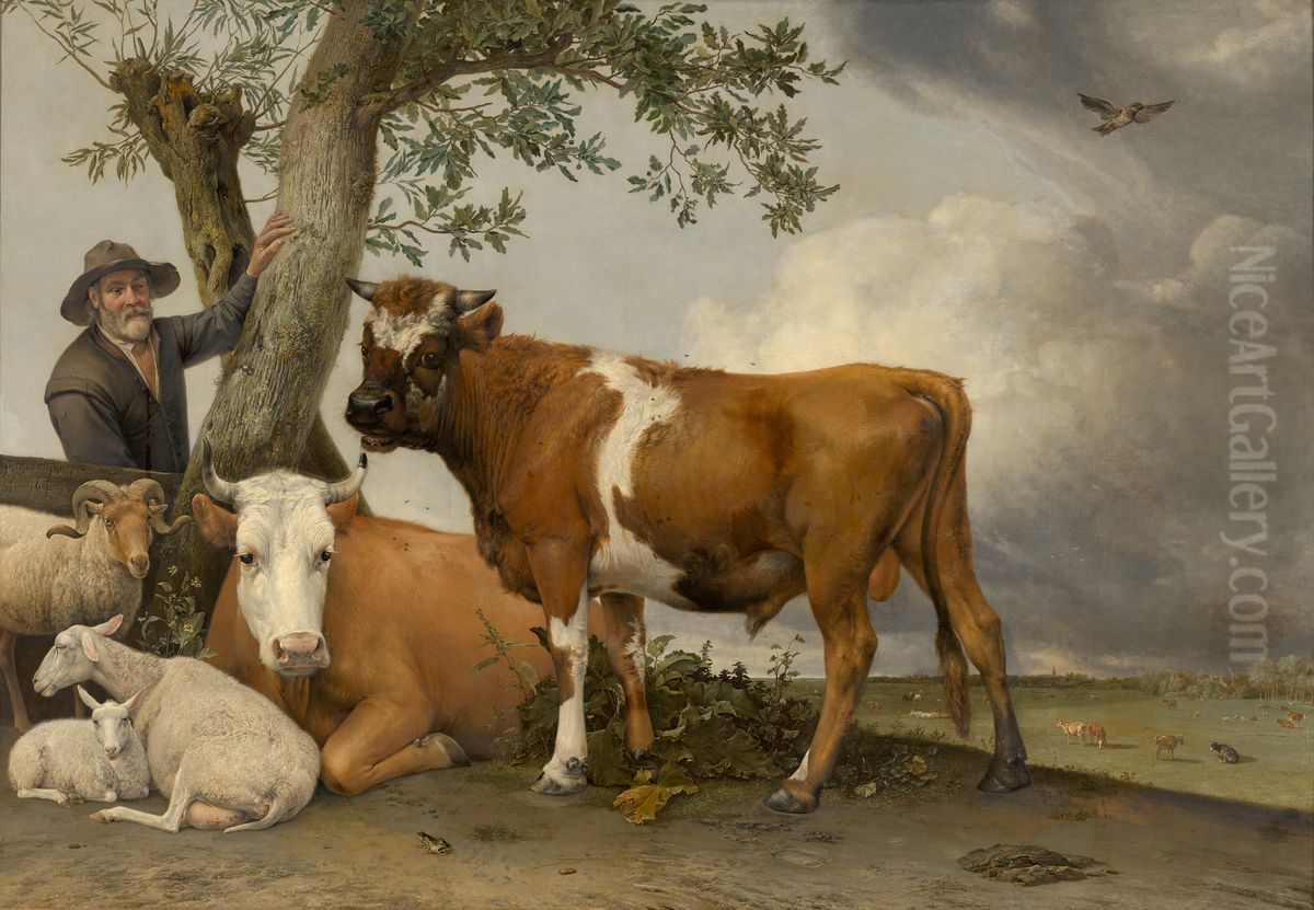 The Bull Oil Painting by Paulus Potter