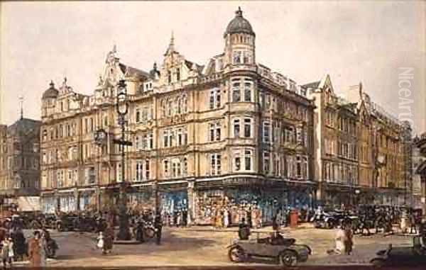 The Old Building Bourne and Hollingsworth Oxford Street Oil Painting by Charles Edward Dixon