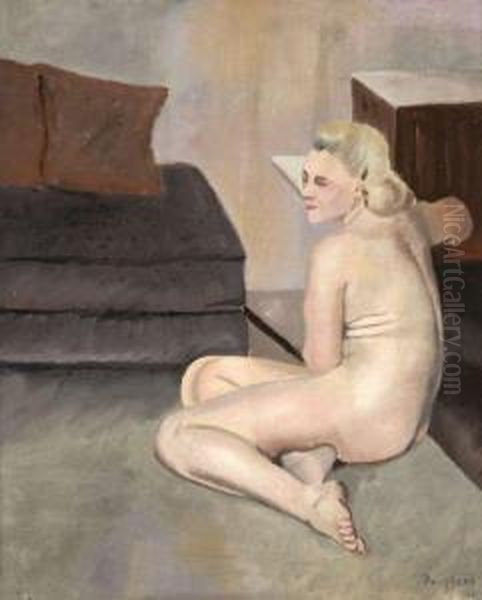 Nus Feminins Assis Oil Painting by Eugene Robert Pougheon