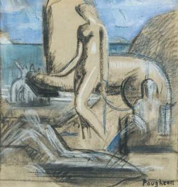 Les Amazones Oil Painting by Eugene Robert Pougheon