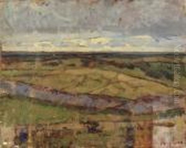 Paysages Deux Oil Painting by Eugene Robert Pougheon