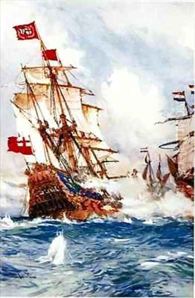 When Blake Swept the Seas Oil Painting by Charles Edward Dixon