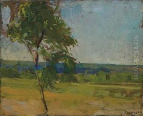 Paysage Avec Un Chemin Et Un Arbre Oil Painting by Eugene Robert Pougheon
