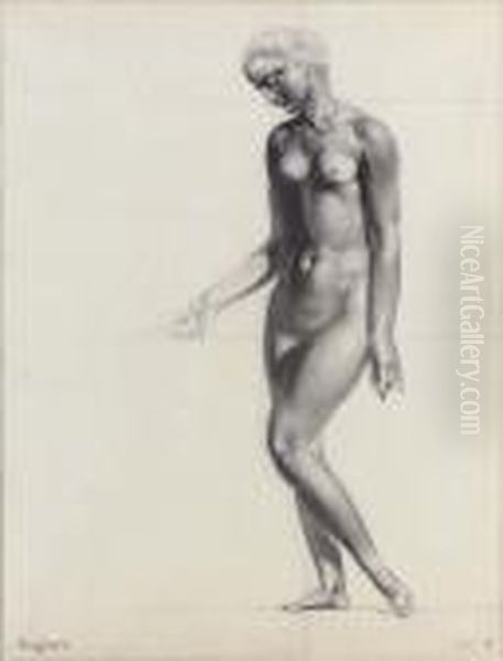 Standing Female Nude Oil Painting by Eugene Robert Pougheon