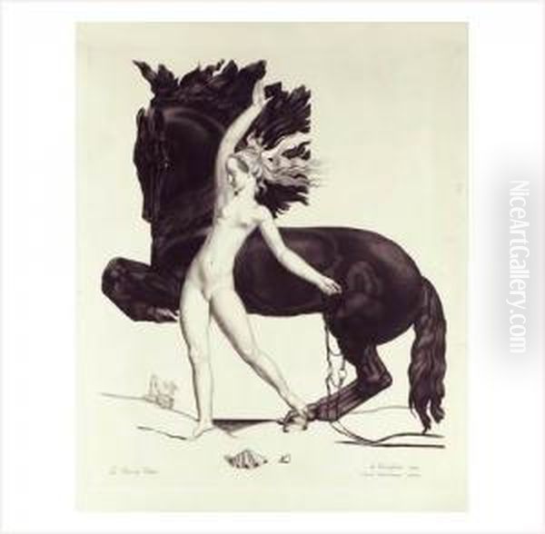 Le Cheval Libre Oil Painting by Eugene Robert Pougheon