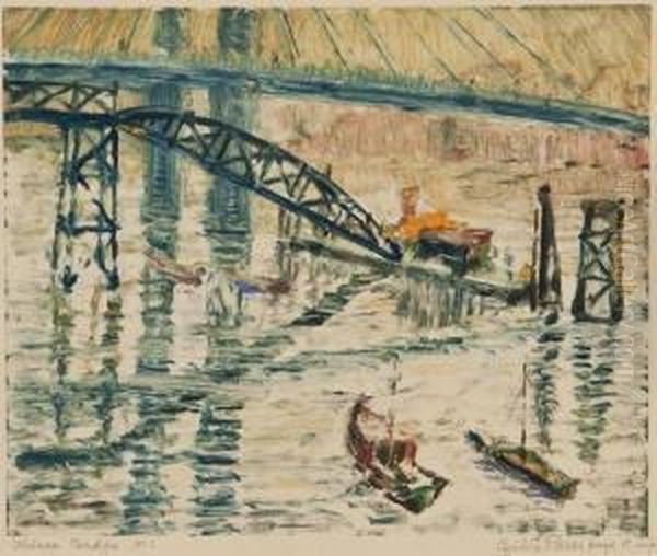 Chelsea Bridge No2 Oil Painting by Cyril E. Power