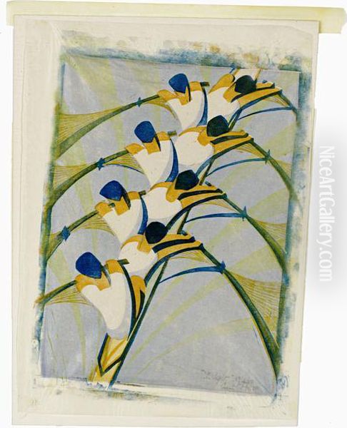 The Eight Oil Painting by Cyril E. Power