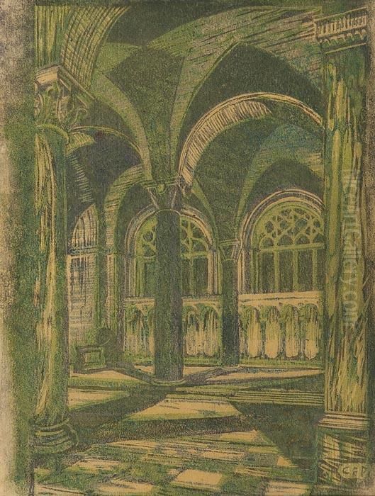 Westminister Cathedral, Evening Oil Painting by Cyril E. Power