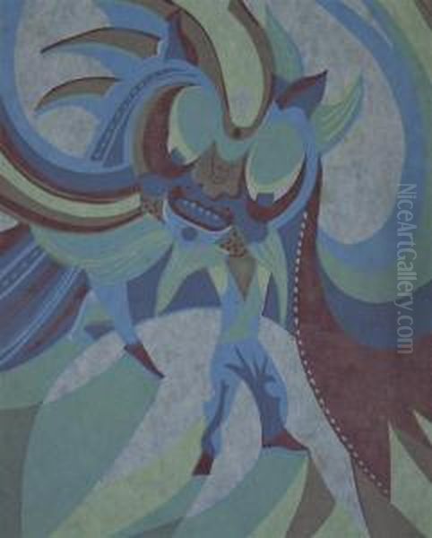 Dragon Dancer Oil Painting by Cyril E. Power