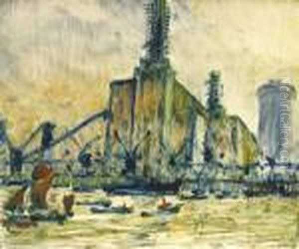 New Power Station Oil Painting by Cyril E. Power